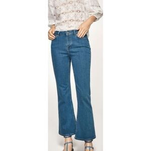 ♥️MASSIMO DUTTI wide leg  Boot Cut cropped JEANS New Size 6